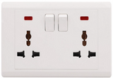 Sunracer 2 Gang Universal Switched Socket With Indicators